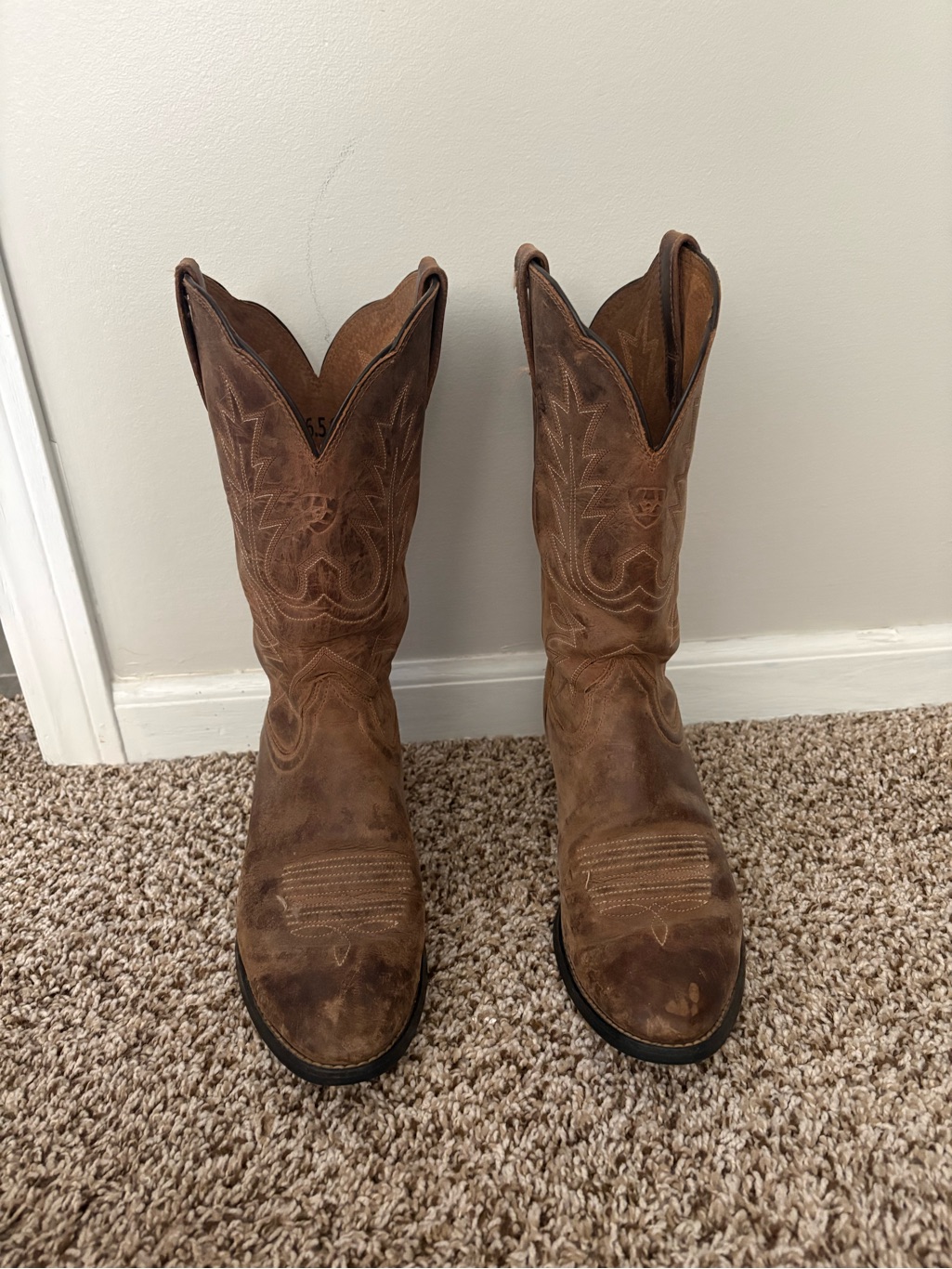 Ariat Brown Distressed Western Cowboy Boots 6.5c